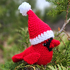 Red Cardinal Bird with Santa Hat