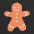 Christmas gingerbread knitting chart for intarsia colorwork