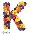 Floral letter K crochet applique