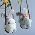 Bunny on  Swing - Easter Decoration, Car Rear View Mirror Pendant