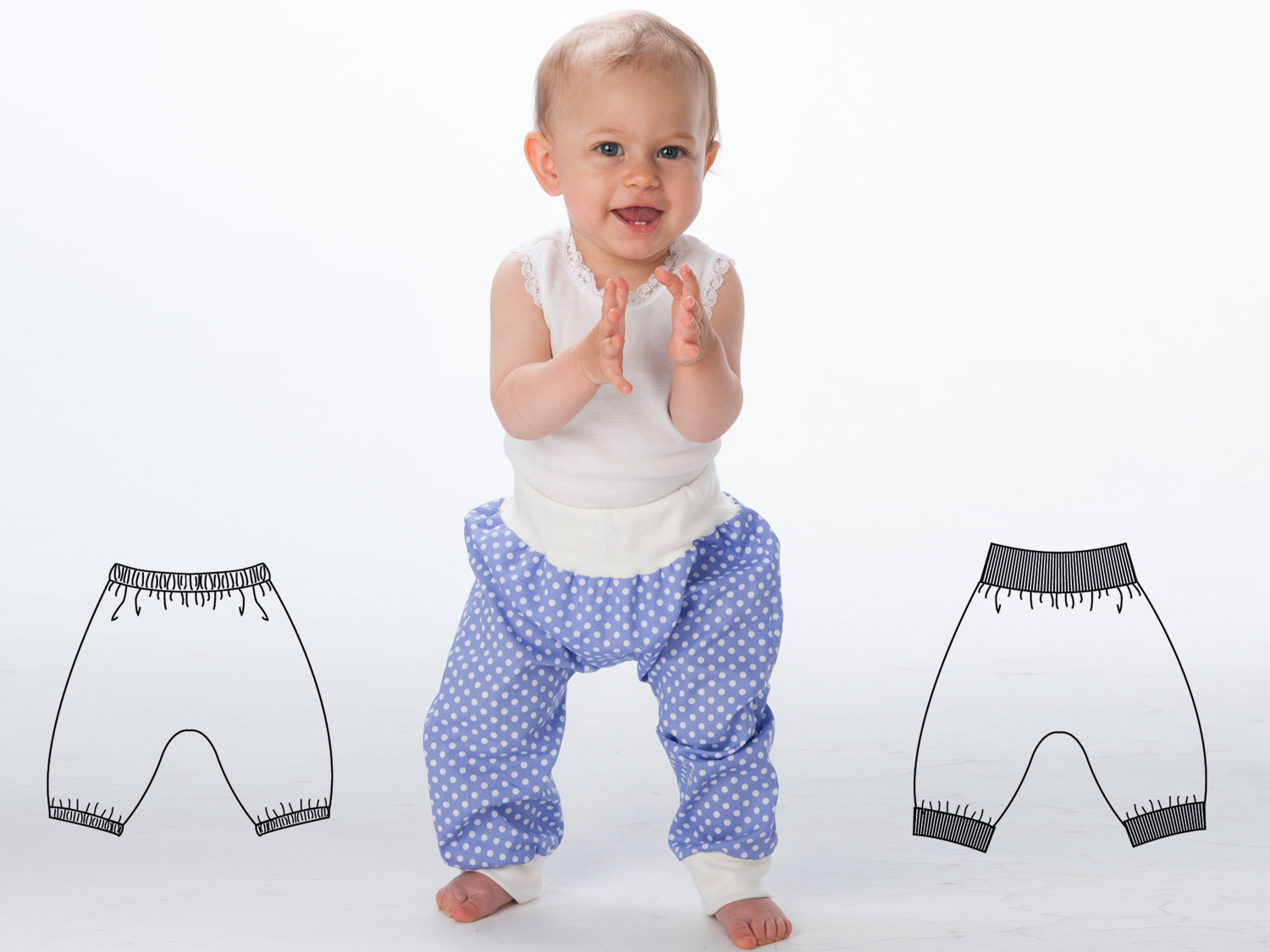 BREK Easy Baby and Children pants sewing pattern pdf for toddler boys +  girls. Sweatpants, yoga pants with ribbing by Patternforkids