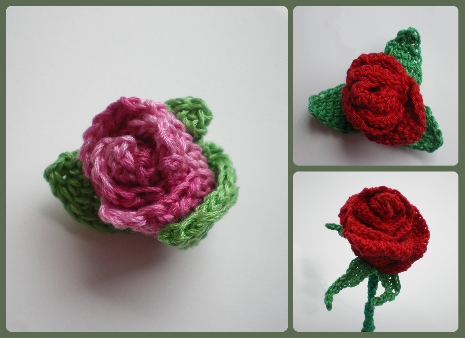 Tunesisches Hakeln Rose Rosen Vielseitig Einsetzbar Als Deko Geschenkanhanger Liegend Mit Stiel Hat Stil