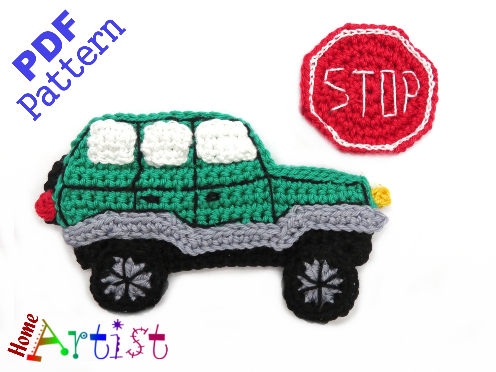 Car 2 crochet Applique Pattern