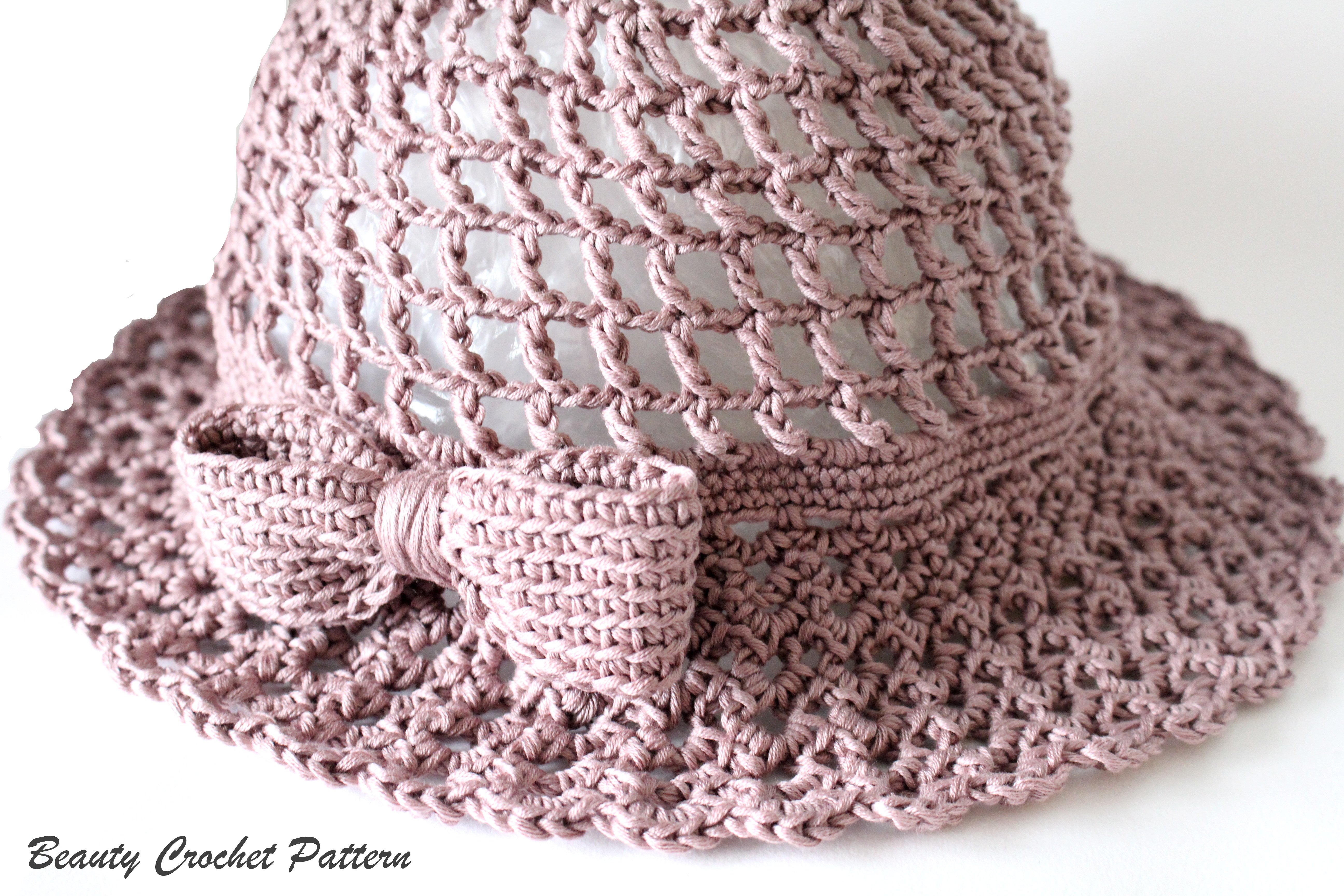 brim and bow summer hat crochet pattern