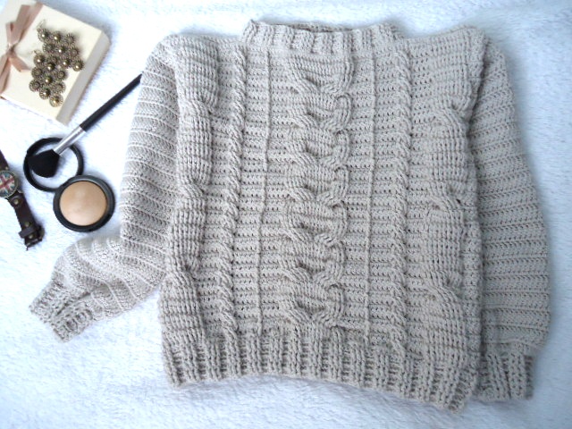 Crochet on sale cable sweater