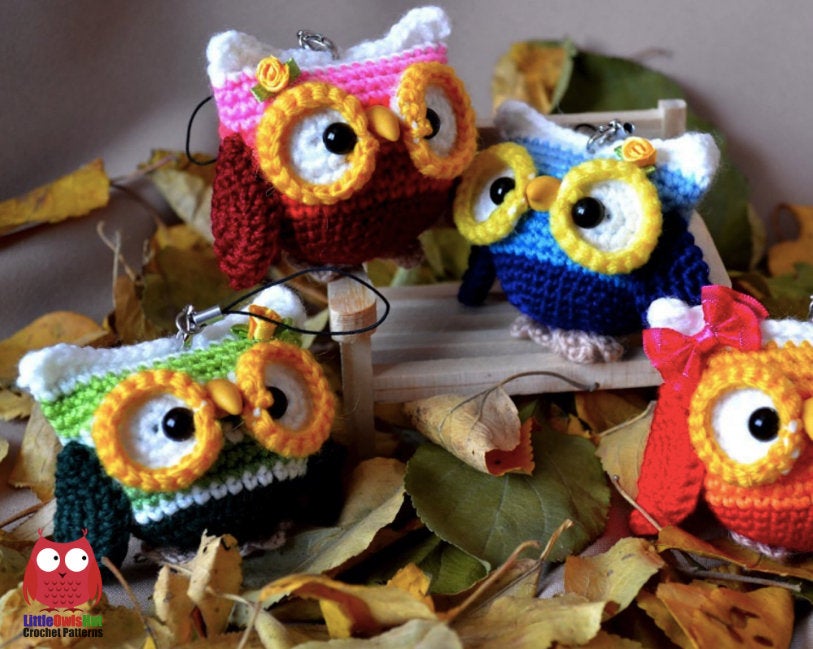 Micro Crocheted Owl Keychain/bag Charm/keyring -  Denmark