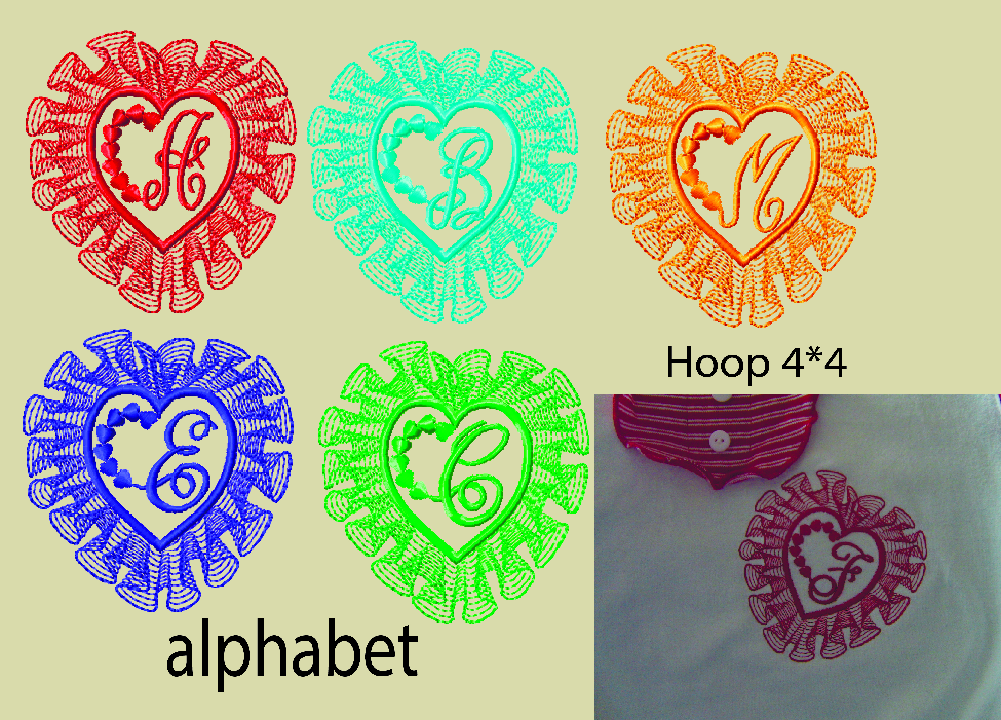 Simple heart embroidery design