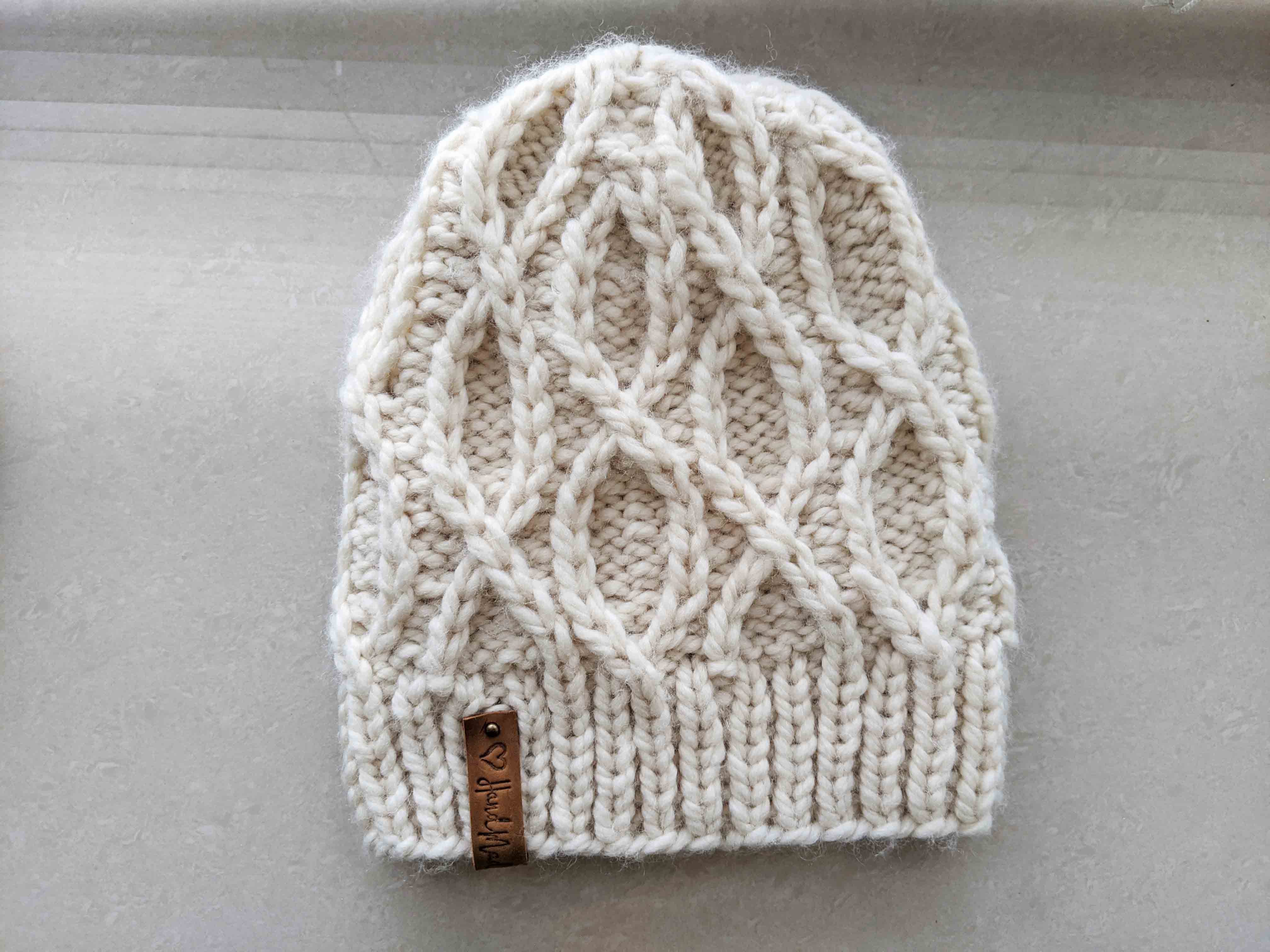 Aran Cable Trapper Hat, Chunky Knit Design