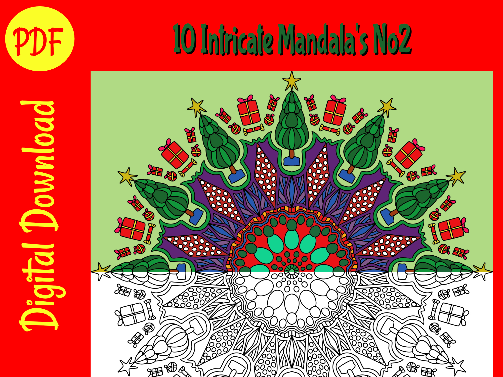 25 Easy Mandala's Printable Adult Colouring Book One