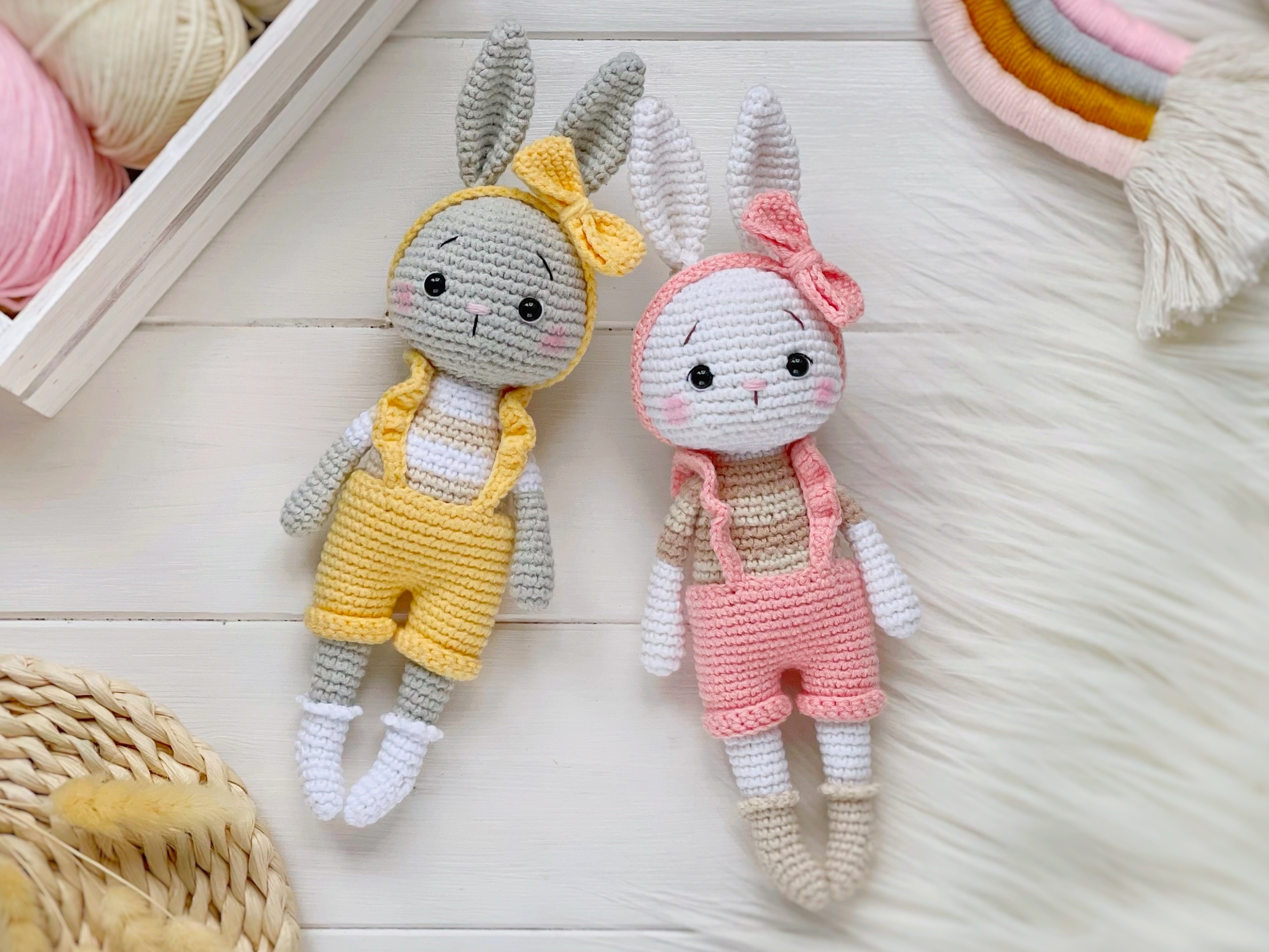 Bags, Baskets and Backpacks, Toy Knitting Pattern for 9 Inch Little Cotton  Rabbits Animals, Instant Digital Download PDF File 