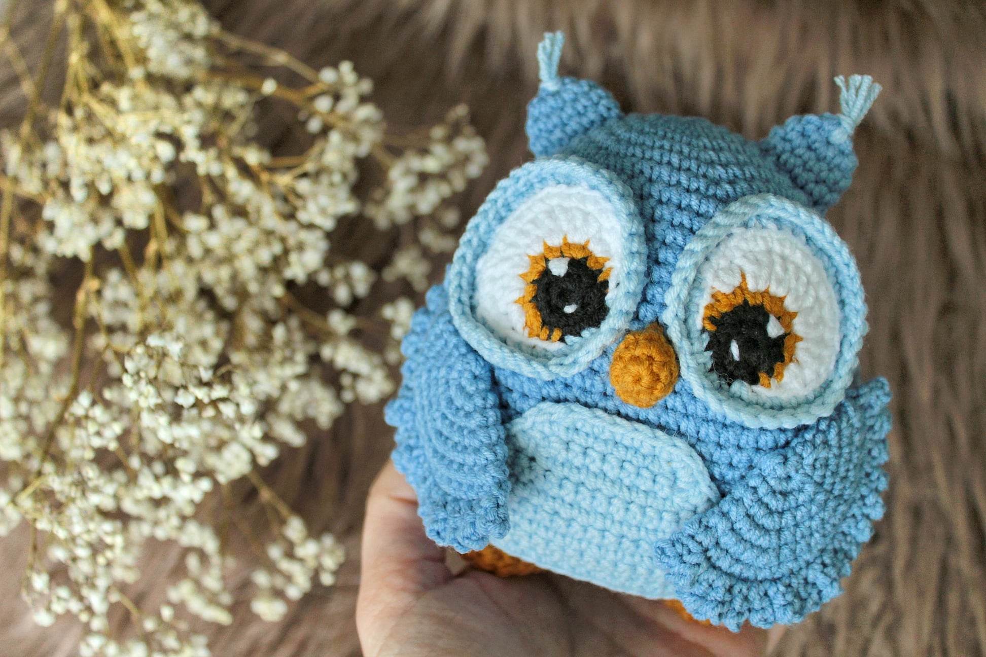 Crochet Owl Keychain