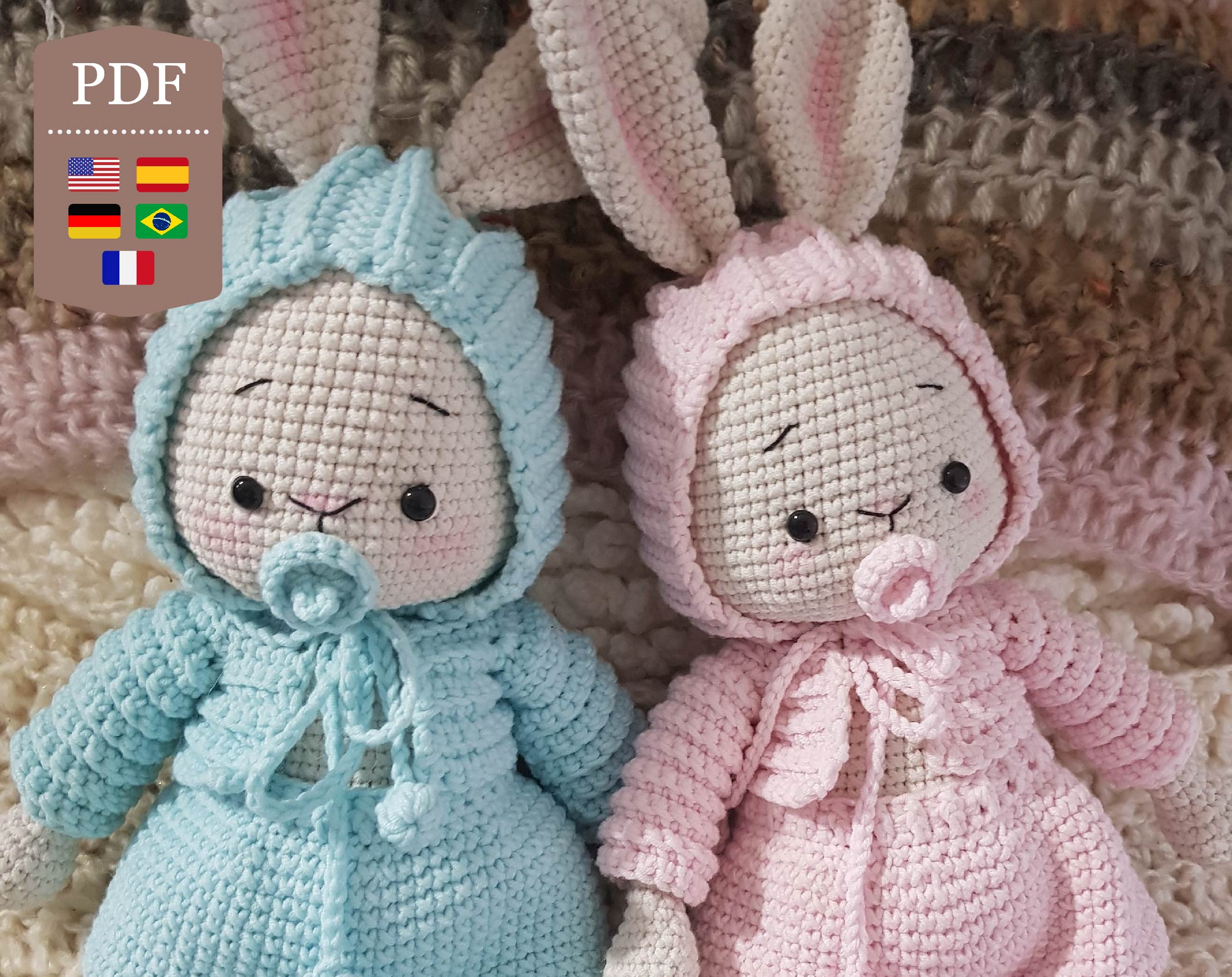 PDF Pattern baby bunny with pants amigurumi crochet