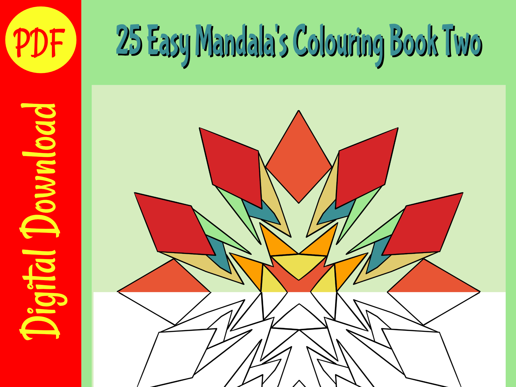 Printable Adult Colouring Book Digital, 10 Animal Shape Mandala's