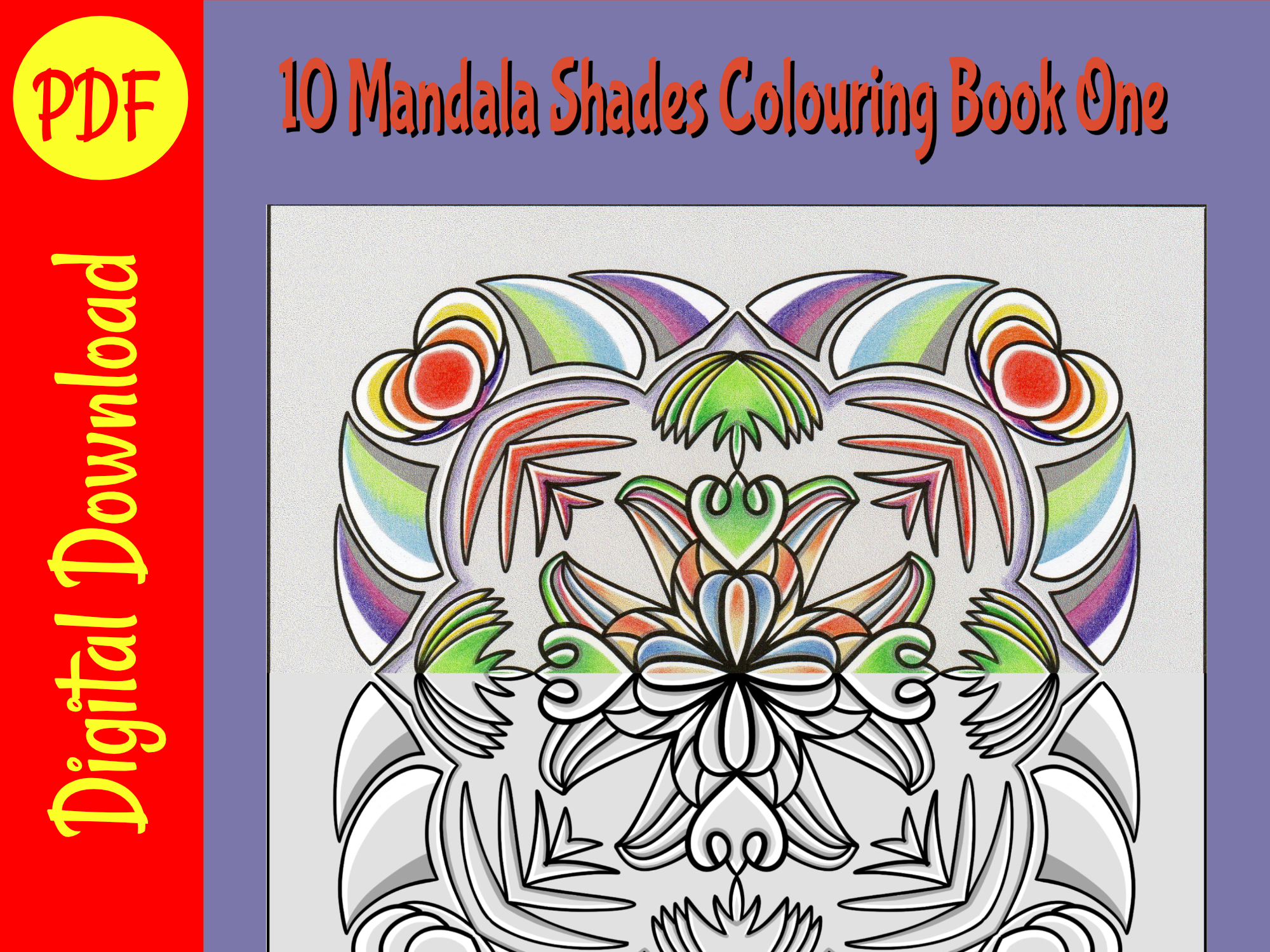 25 Easy Mandala's Printable Adult Colouring Book One