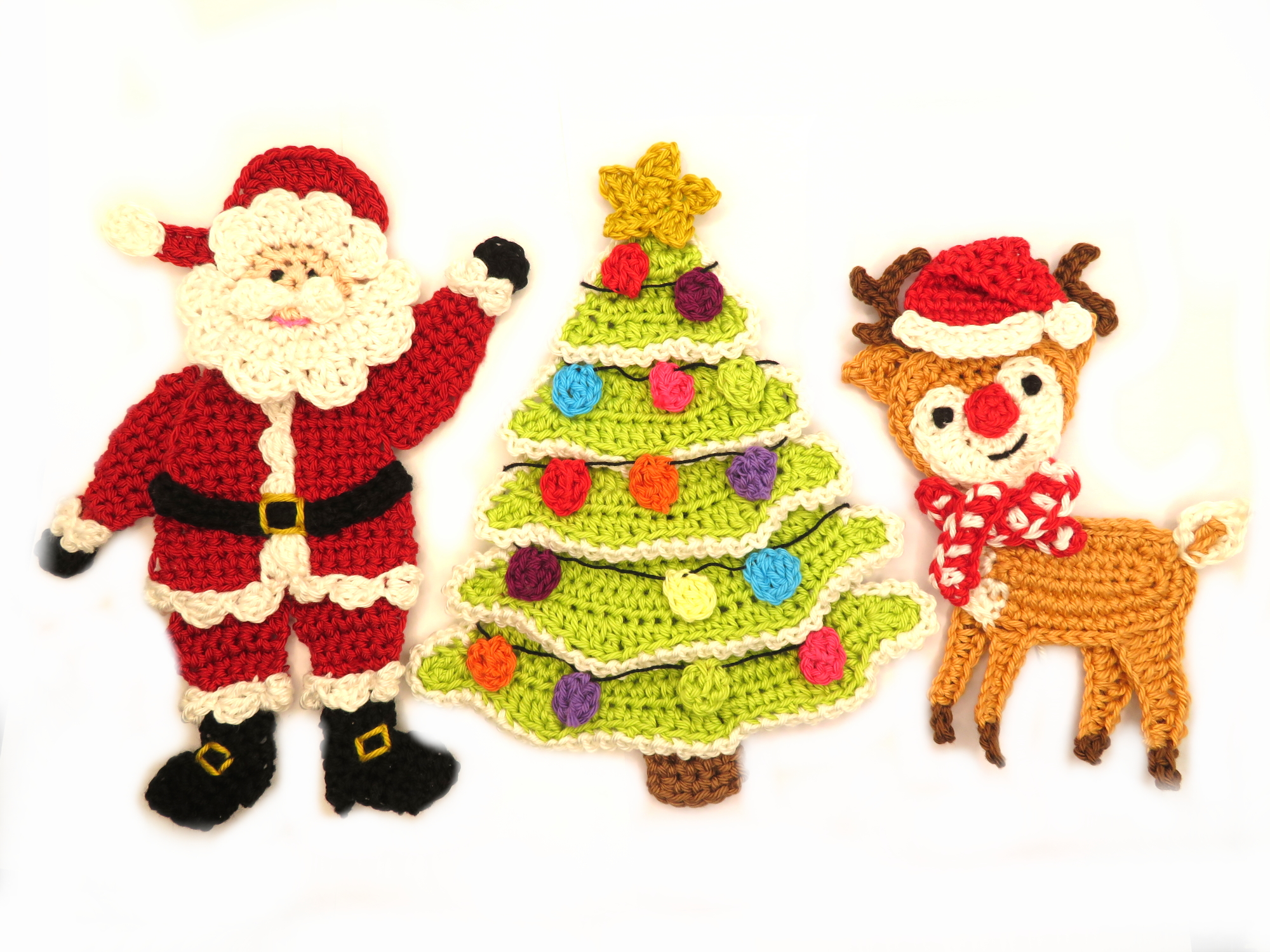 6 Kawaii Characters Crochet Appliqué Pattern 